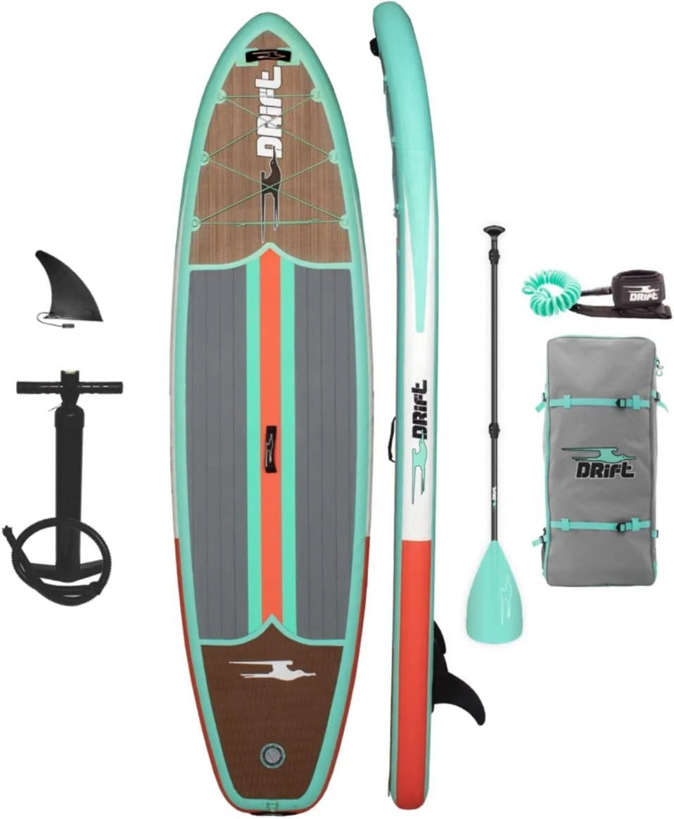 Aero Inflatable Stand Up Paddle Board SUP Paddle Board Accessories, Including Pump, Paddle, and More Classic Woodgrain, Adult, 10'8"